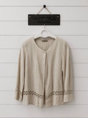 VIA SIGNORIA – Linen Cardigan (Made in Italy) Small